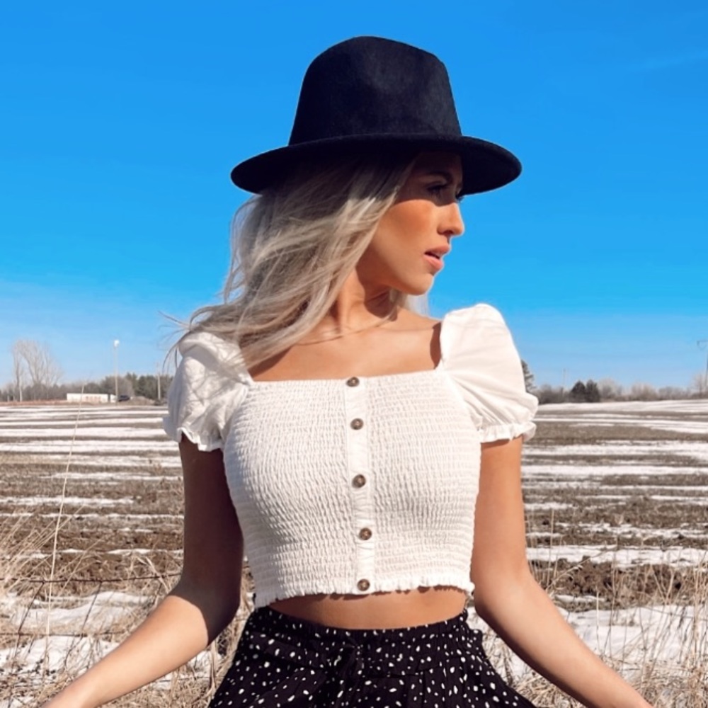 Ruched sweetheart crop top